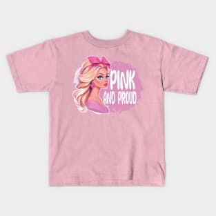 Pink and Proud Barbie Girl Kids T-Shirt